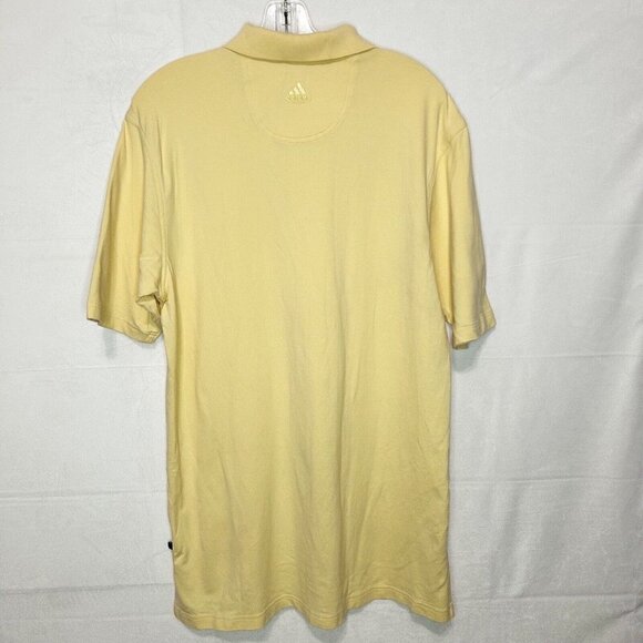 Adidas Men's Solid Yellow Short Sleeve 80's Two Ply Stretch Polo Size M - Picture 6 of 7
